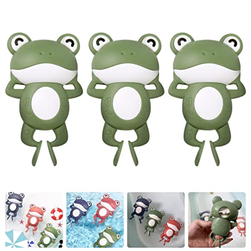 Toyvian 3Pcs Wind Up Bath Frogs for Kids Swimming Frog Clockwork Toys Floating Bathtub Toy Kids Water Bathtime Fun Green