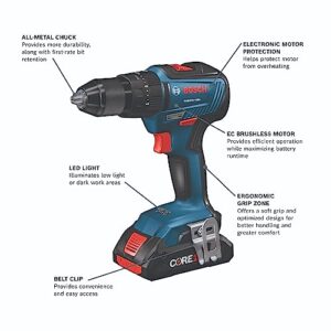 BOSCH GXL18V-901B25 18V 9-Tool Combo Kit 2-In-1 Bit/Socket Impact Driver, Hammer Drill/Driver, Recip Saw, Circ Saw, Oscillating Tool, Angle Grinder, Vacuum, Worklight, (2) CORE18V 4 Ah Batteries