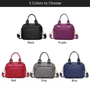 OPXTO Nylon Shoulder Handbags for Women, Waterproof Multi Lightweight Pocket Purses and Cross-body Bags. (Purple)