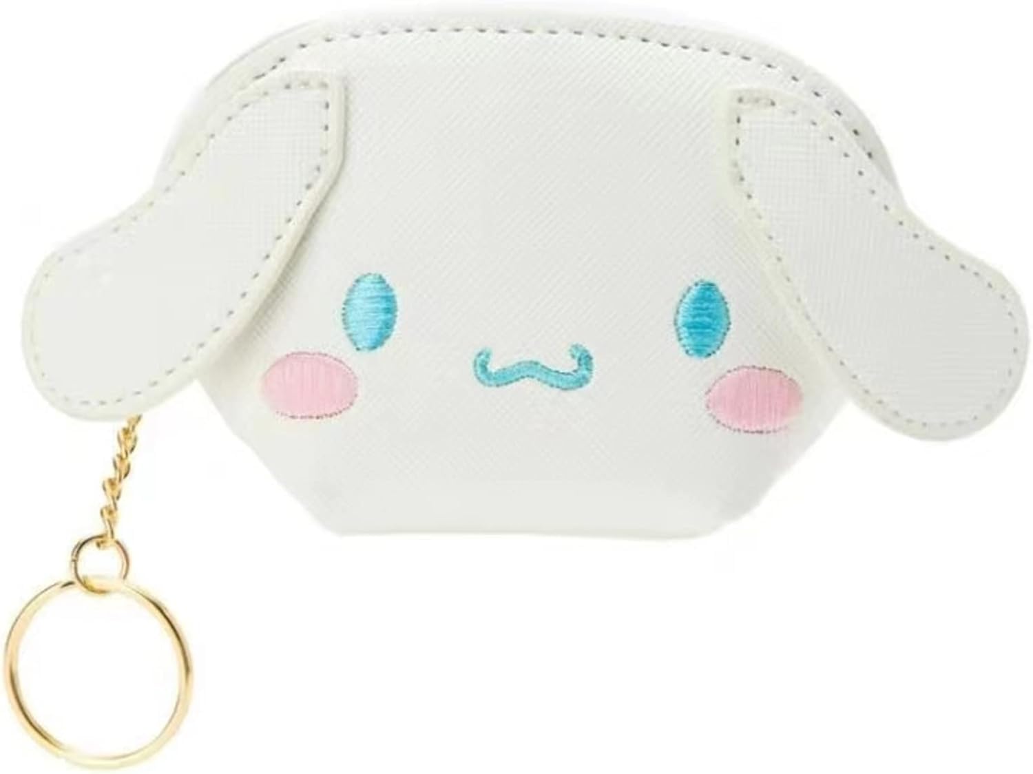 FDC TGTA Cartoon Animal Coin Purse for Women with Zipper Leather Coin Pouch with Keychain, White Dog, one size