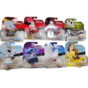 Hot Wheels Disney Character Cars Complete Set of 8 from GCK28-999F Release Diecasst Bundle