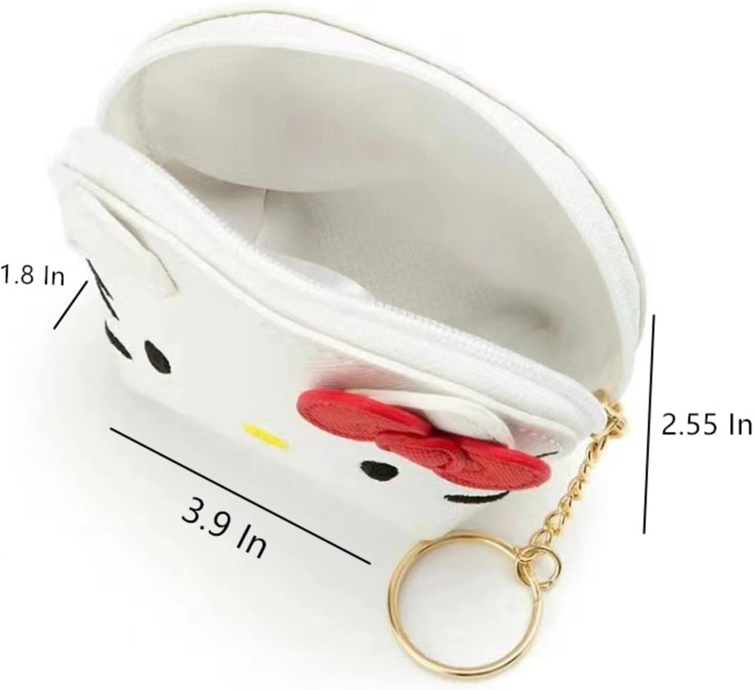 FDC TGTA Cartoon Animal Coin Purse for Women with Zipper Leather Coin Pouch with Keychain, White Dog, one size