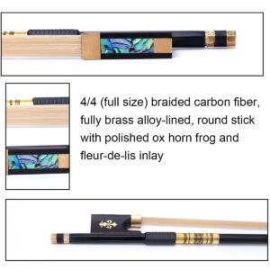 AMZZ 4/4 Professional Carbon Fiber Violin Bow - Performance Grade Violin Accessory for Violinists and Fiddlers of All Skill Levels (Carbon Fiber Bow 4/4 Size)