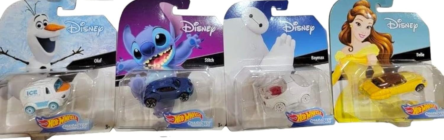 Hot Wheels Disney Character Cars Complete Set of 8 from GCK28-999F Release Diecasst Bundle