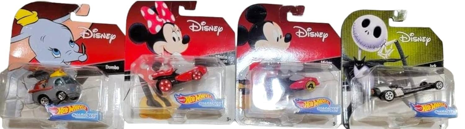 Hot Wheels Disney Character Cars Complete Set of 8 from GCK28-999F Release Diecasst Bundle