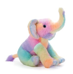 the petting zoo elephant stuffed animal plushie, ombrez zoo animals, rainbow elephant plush toy 12 inches