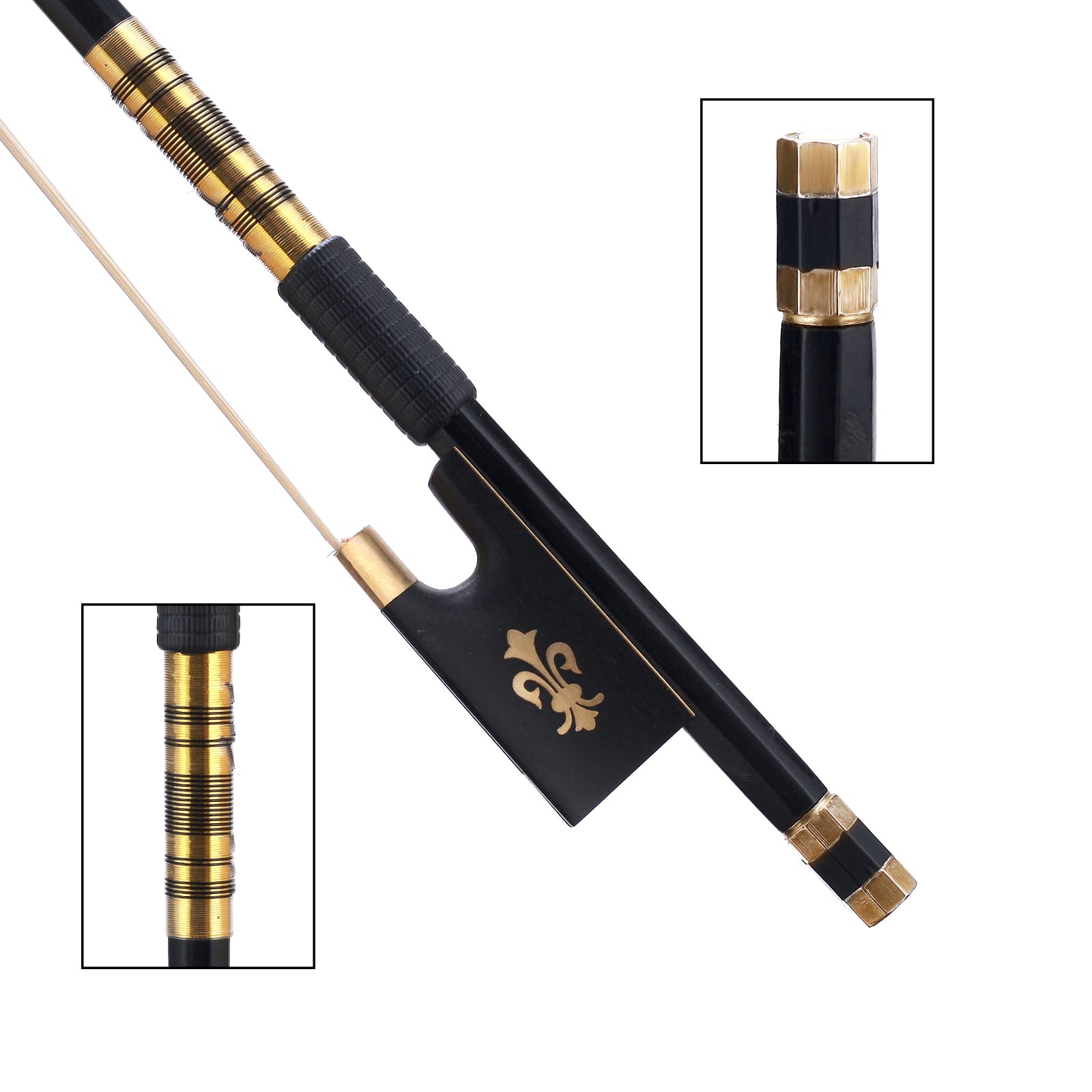 AMZZ 4/4 Professional Carbon Fiber Violin Bow - Performance Grade Violin Accessory for Violinists and Fiddlers of All Skill Levels (Carbon Fiber Bow 4/4 Size)