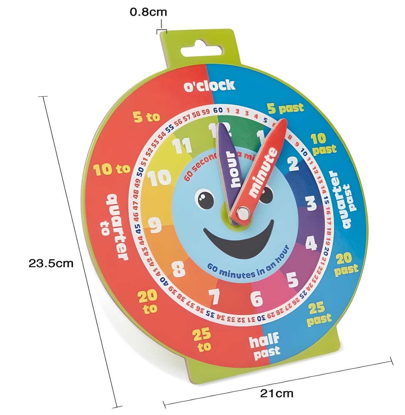 Morgan's Direct Early Learning Education Clock Moveable Hands Smiley Face Magnetic. - Easy to use and to learn for young children as well as durable and portable.