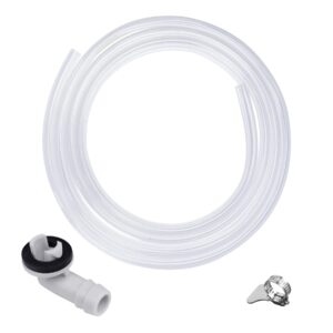 flehomo air conditioner drain kit, 6 feet pvc clear vinyl tubing & clamps & 3/5 inch ac drain hose connector elbow fitting with rubber ring for mini split units and window ac unit