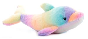 the petting zoo dolphin stuffed animal plushie, ombrez ocean animals, rainbow dolphin plush toy 20 inches