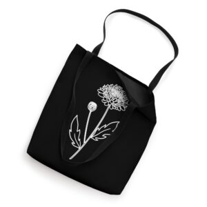 Chrysanthemum November Birth Flower Art Floral Minimalist Tote Bag