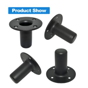 Howonder Speaker Stand Top Hat 4.13"x3.29" ，Metal Speaker Cabinet Pole Mount， PA/DJ Tripod Speaker Stand Mounts Adapters 105X85mm (2 Packs Black)