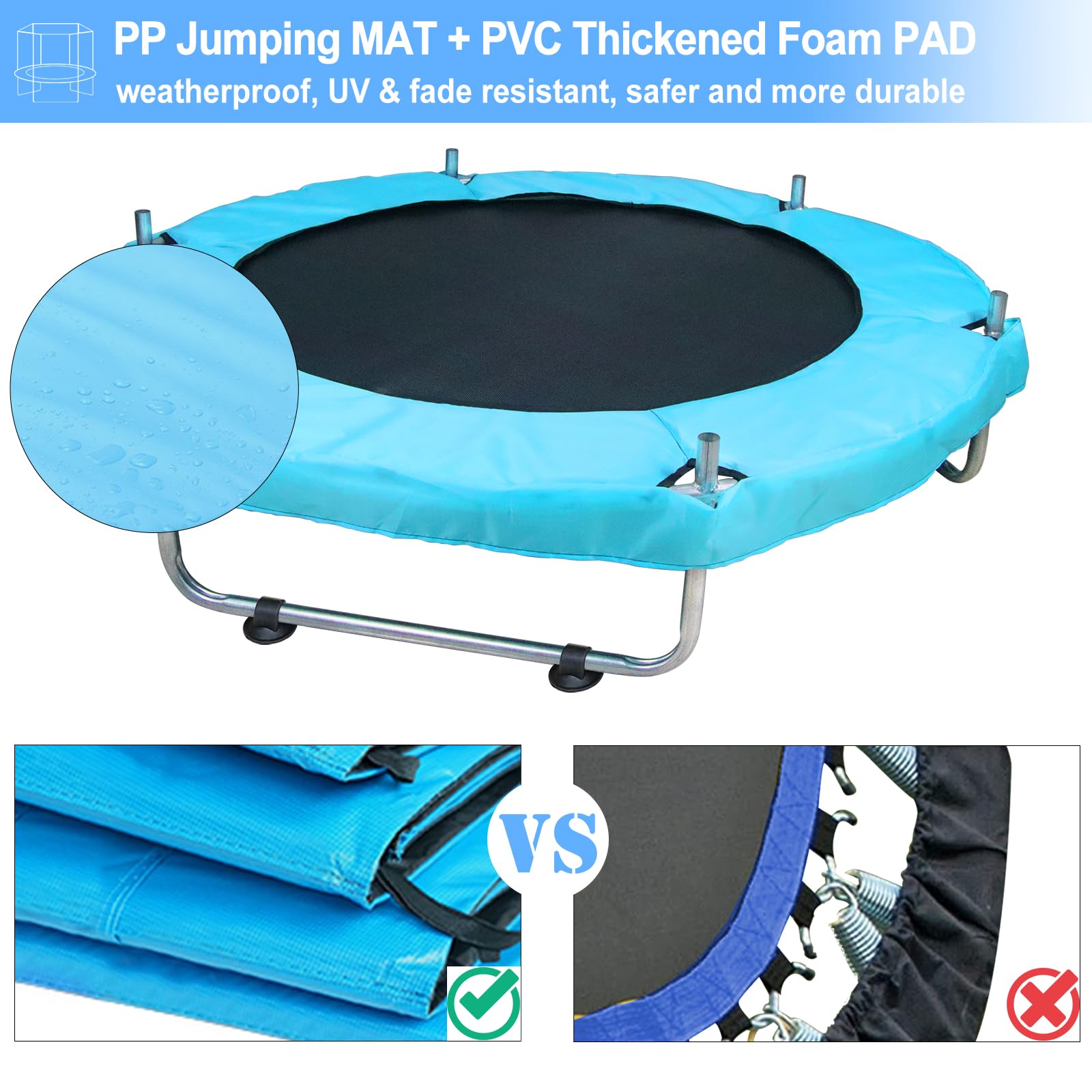 55" Small Trampoline for Kids with Net, 4.6FT Indoor Outdoor Toddler Trampoline with Safety Enclosure, Baby Round Jumping Mat, Recreational Trampolines Birthday Gifts for Children Boy Girl