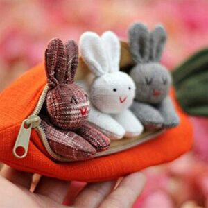 NezaBaby Easter Hide-and-Seek Plush Bunnies in 5.9" Carrot Pouch, Stuffed Animal Surprise Toy