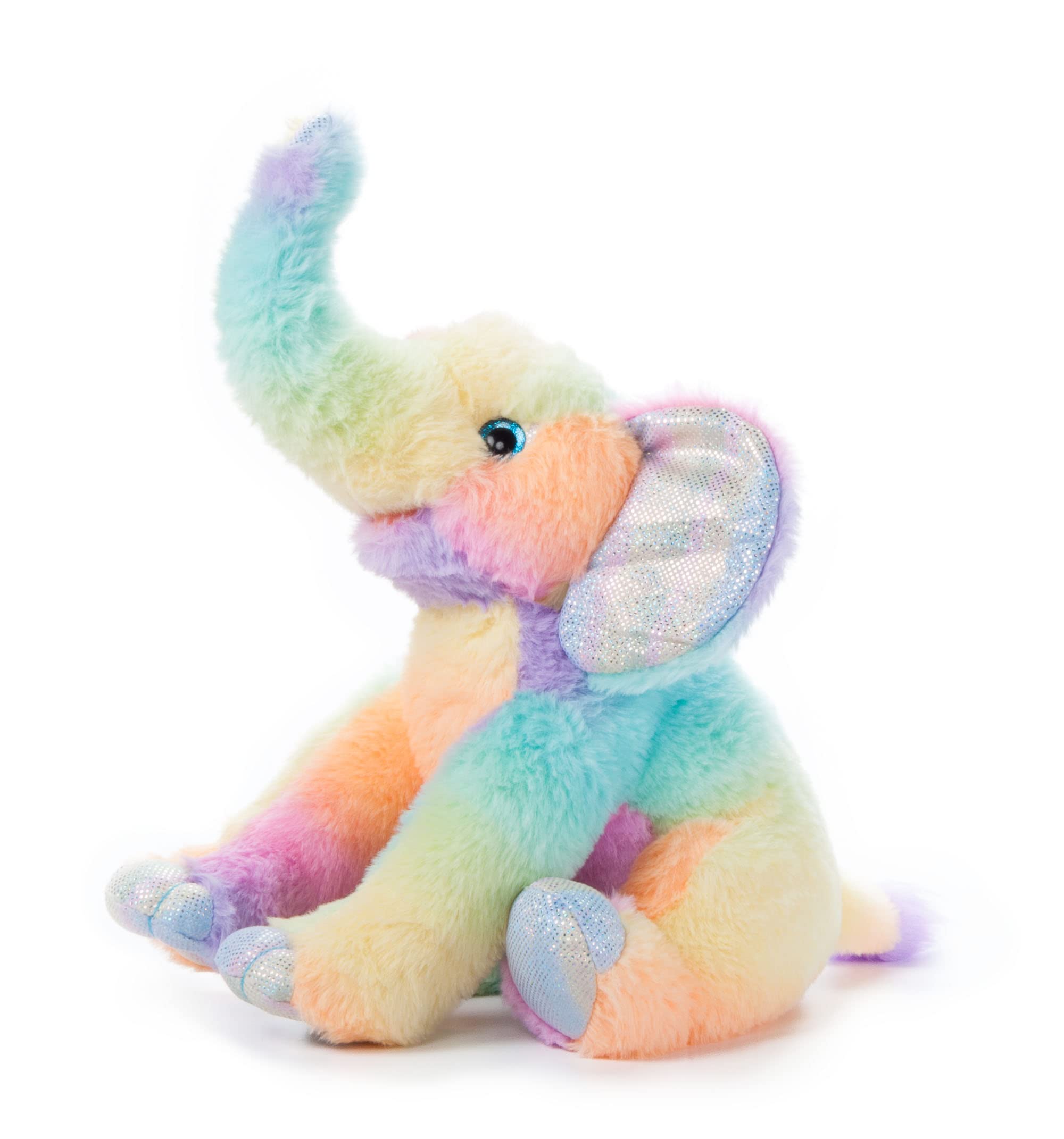 The Petting Zoo Elephant Stuffed Animal Plushie, Ombrez Zoo Animals, Rainbow Elephant Plush Toy 12 inches