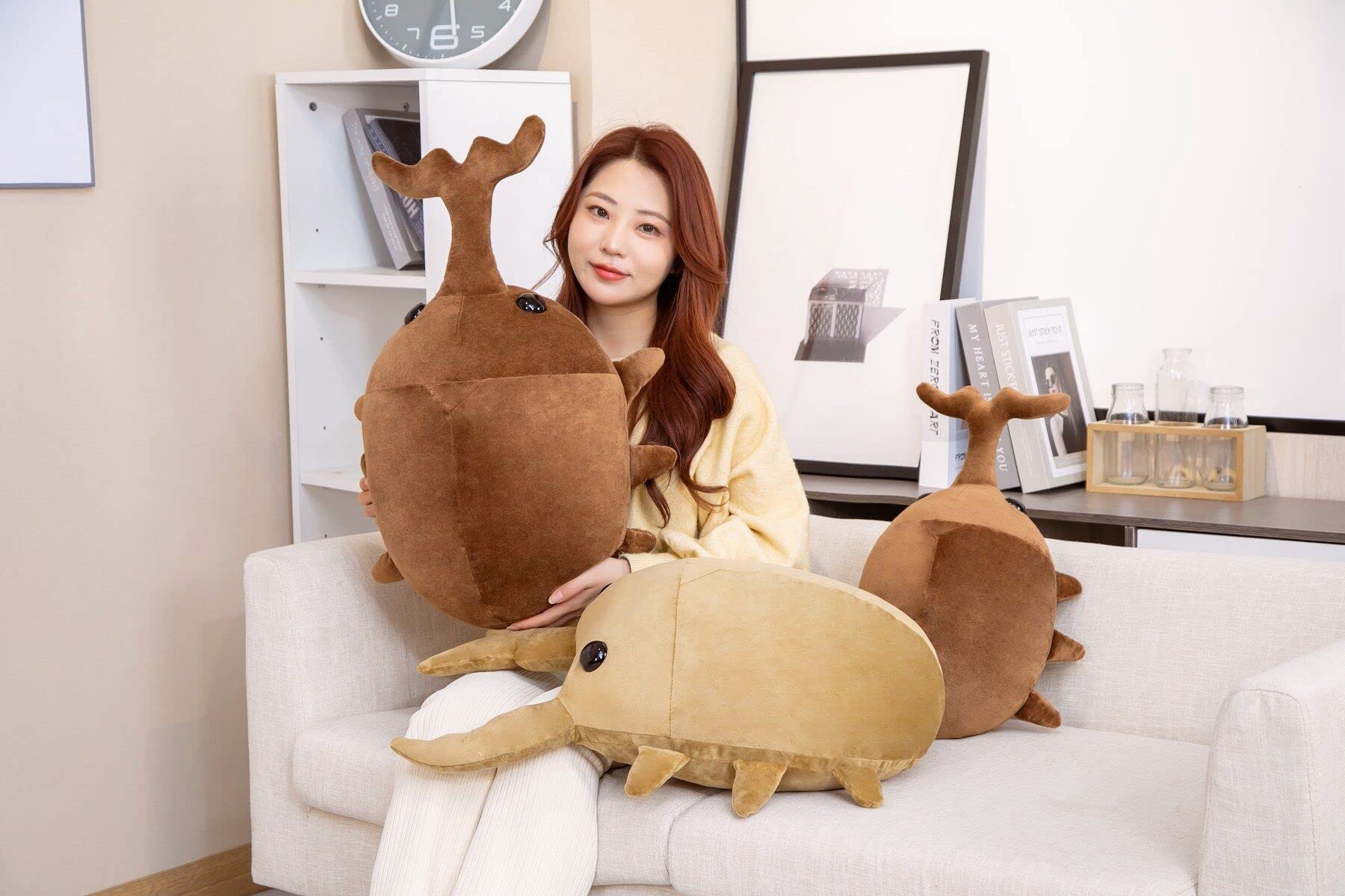 RONOSEN Beetle Plush Toy Plush Pillow Doll Insect Beetle Plush Toy Pillow Stuffed Toy Plush Pillow Children Children Girls Boys Baby (50CM, Brown)