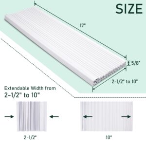 Flehomo Window Air Conditioner Side Panels with Double Layers, Adjustable Insulation AC Side Panel, Window Unit Replacement Screen, Fits Up to 17" x 10", White