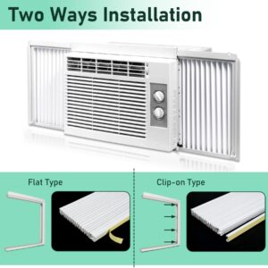 Flehomo Window Air Conditioner Side Panels with Double Layers, Adjustable Insulation AC Side Panel, Window Unit Replacement Screen, Fits Up to 17" x 10", White