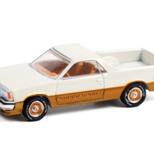 1980 Chevy El Camino SS Super Sport White and Gold Greenlight Muscle Series 26 1/64 Diecast Model Car by Greenlight 13310 C