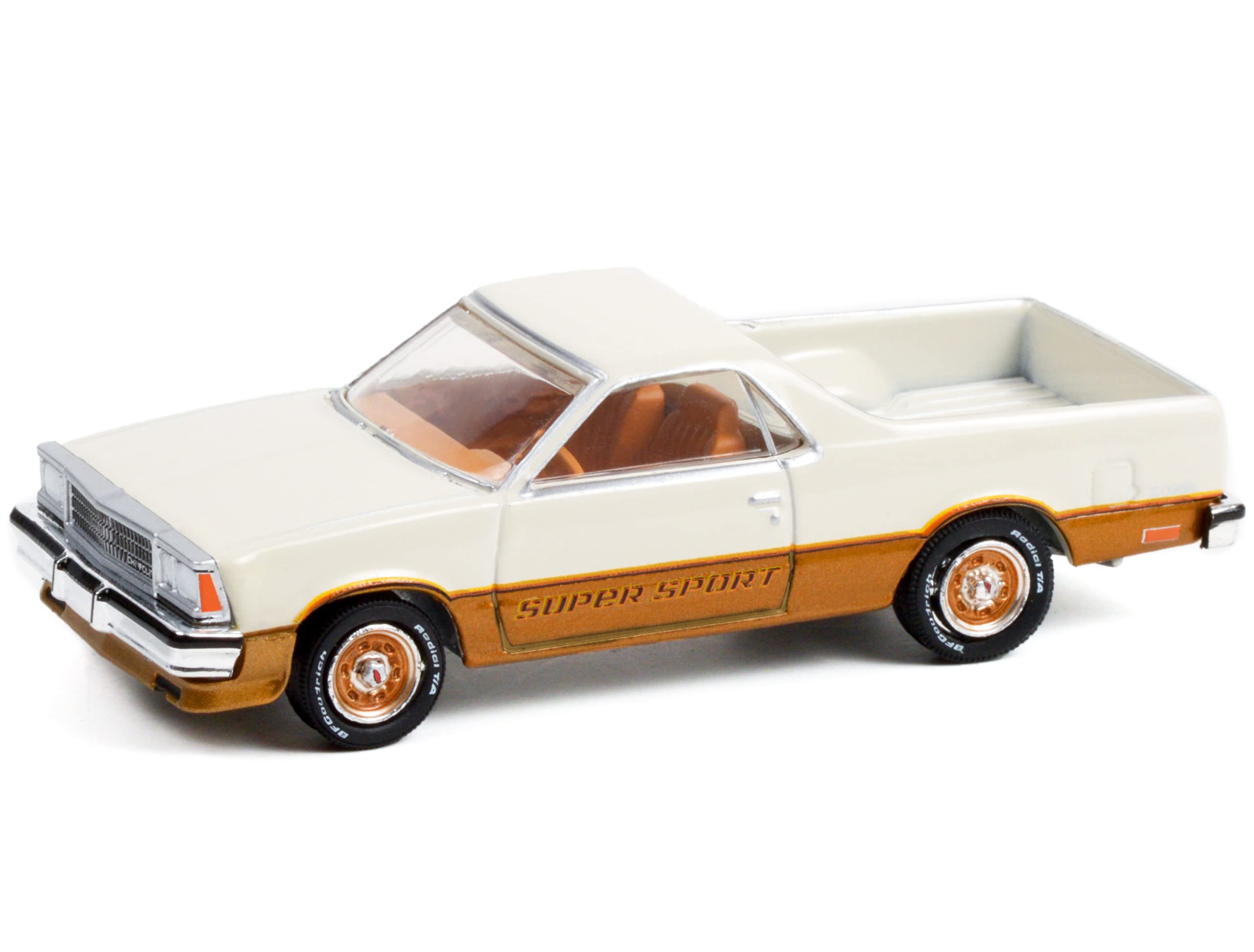 1980 Chevy El Camino SS Super Sport White and Gold Greenlight Muscle Series 26 1/64 Diecast Model Car by Greenlight 13310 C