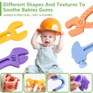 Silicone Teethers for Babies, Freezer Teethers for Babies, Silicone Baby Teething Toys, Infant Teething Relief Baby Chew Toys, Sensory Toys for BaBies, Frozen Teething Toys for Babies - 4 Pack