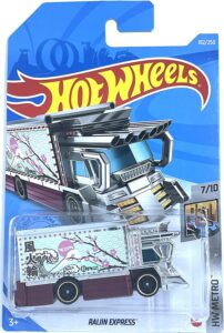 hot wheels - raijin express - hw metro 7/10 [chrome/red] - #102/250