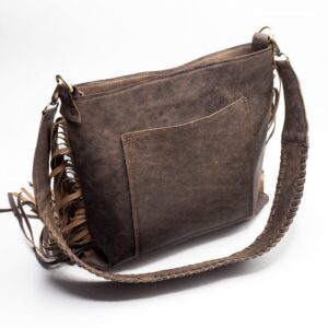 Women's Cowhide Leather Crossbody Bag | Western Classic Shoulder Bag with Fringes Hair on Leather Handbag