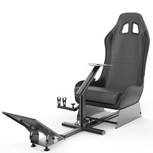 cirearoa Racing Wheel Stand with seat Gaming Chair Driving Cockpit for All Logitech G923 | G29 | G920 | Thrustmaster | Fanatec Wheels | Xbox One, PS4, PC Platforms (Black/Grey)