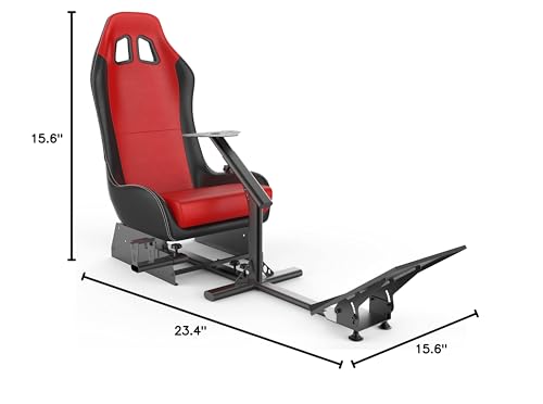 cirearoa Racing Wheel Stand with seat Gaming Chair Driving Cockpit for All Logitech G923 | G29 | G920 | Thrustmaster | Fanatec Wheels | Xbox One, PS4, PC Platforms (Black/Red)