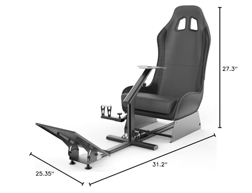 cirearoa Racing Wheel Stand with seat Gaming Chair Driving Cockpit for All Logitech G923 | G29 | G920 | Thrustmaster | Fanatec Wheels | Xbox One, PS4, PC Platforms (Black/Grey)