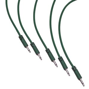 Starving Students Music Supplies Luigis Modular Supply Spaghetti Eurorack Patch Cables - Package of 5 Green Cables, 24 (60 cm)