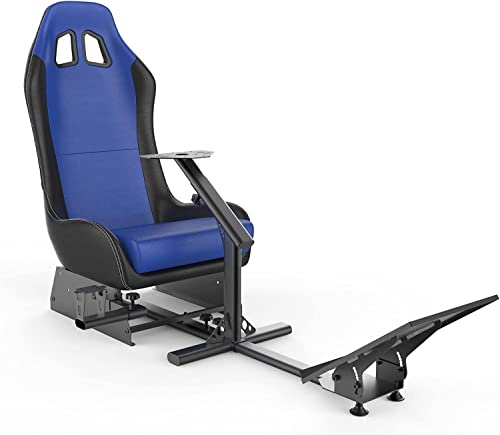 cirearoa Racing Wheel Stand with seat Gaming Chair Driving Cockpit for All Logitech G923 | G29 | G920 | Thrustmaster | Fanatec Wheels | Xbox One, PS4, PC Platforms (Black/Blue)