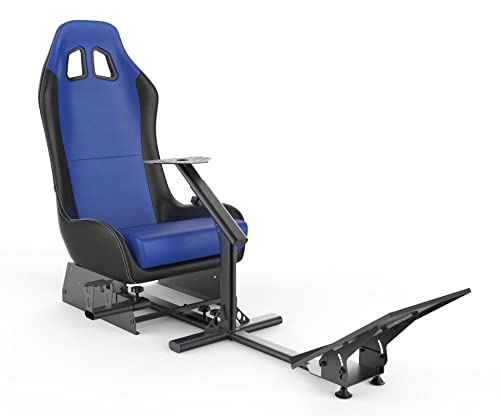 cirearoa Racing Wheel Stand with seat Gaming Chair Driving Cockpit for All Logitech G923 | G29 | G920 | Thrustmaster | Fanatec Wheels | Xbox One, PS4, PC Platforms (Black/Blue)