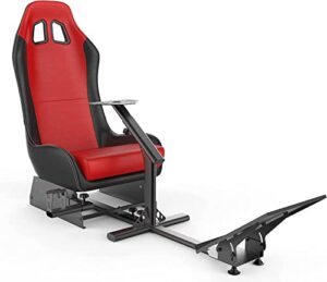 cirearoa racing wheel stand with seat gaming chair driving cockpit for all logitech g923 | g29 | g920 | thrustmaster | fanatec wheels | xbox one, ps4, pc platforms (black/red)