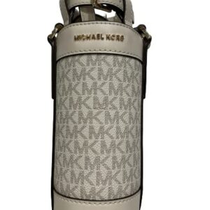 Michael Kors Gift-able Water Bottle Holder Crossbody Signature Lt Cream