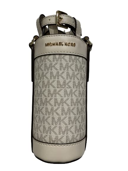 Michael Kors Gift-able Water Bottle Holder Crossbody Signature Lt Cream