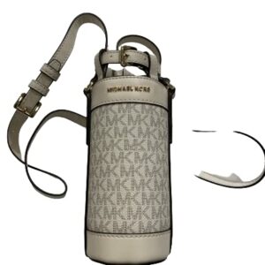 Michael Kors Gift-able Water Bottle Holder Crossbody Signature Lt Cream