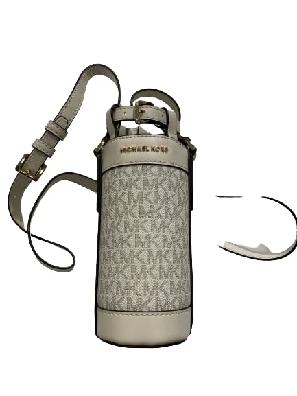 Michael Kors Gift-able Water Bottle Holder Crossbody Signature Lt Cream