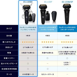 Panasonic ES-LS9BX-K [Men's Shaver LAMDASH PRO Linear Motor 6-Flute Fully Automatic Cleaning Charger with USB Charging Case Craft Black] AC100-240V Shipped from Japan Released in May 2022