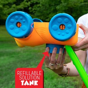 Little Kids FUBBLES NO Spill Bubble Lawn Mower | Includes 4oz Non Tox Refill Solution | Automatic Bubble Blower Machine | Toddler Outdoor Bubble Toy, Orange