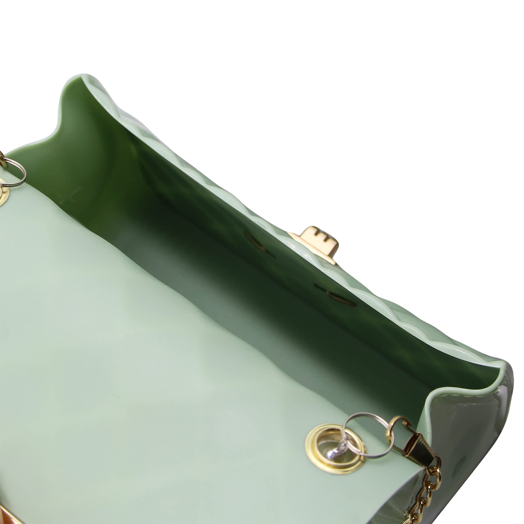 MOSSTYUS Summer Jelly Bag Purse Lady Girls Crossbody Shoulder bag Top Handle Handbag Portable Pearl Pouch Wallet, Green