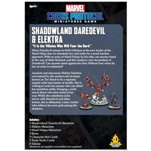 Atomic Mass Games Marvel: Crisis Protocol Shadowland Daredevil & Elektra Character Pack - Unleash Daredevil's Dark Side! Tabletop Superhero Game, Ages 14+, 2 Players, 90 Minute Playtime, Made