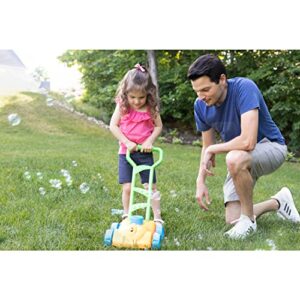 Little Kids FUBBLES NO Spill Bubble Lawn Mower | Includes 4oz Non Tox Refill Solution | Automatic Bubble Blower Machine | Toddler Outdoor Bubble Toy, Orange