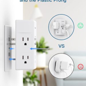 8 Widely Power Strip with USB and 1800J Surge Protector Outlet Extender Bundle