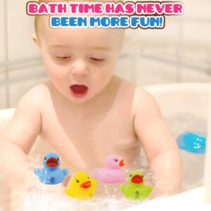 10 Pack: Numbers Counting Rubber Ducks Colorful Bath Toys - 1, 2, 3 Learn to Count Numeracy Early Learning Educational Bathtime Squeak Duckies Bathtub Set for Kids, Toddlers