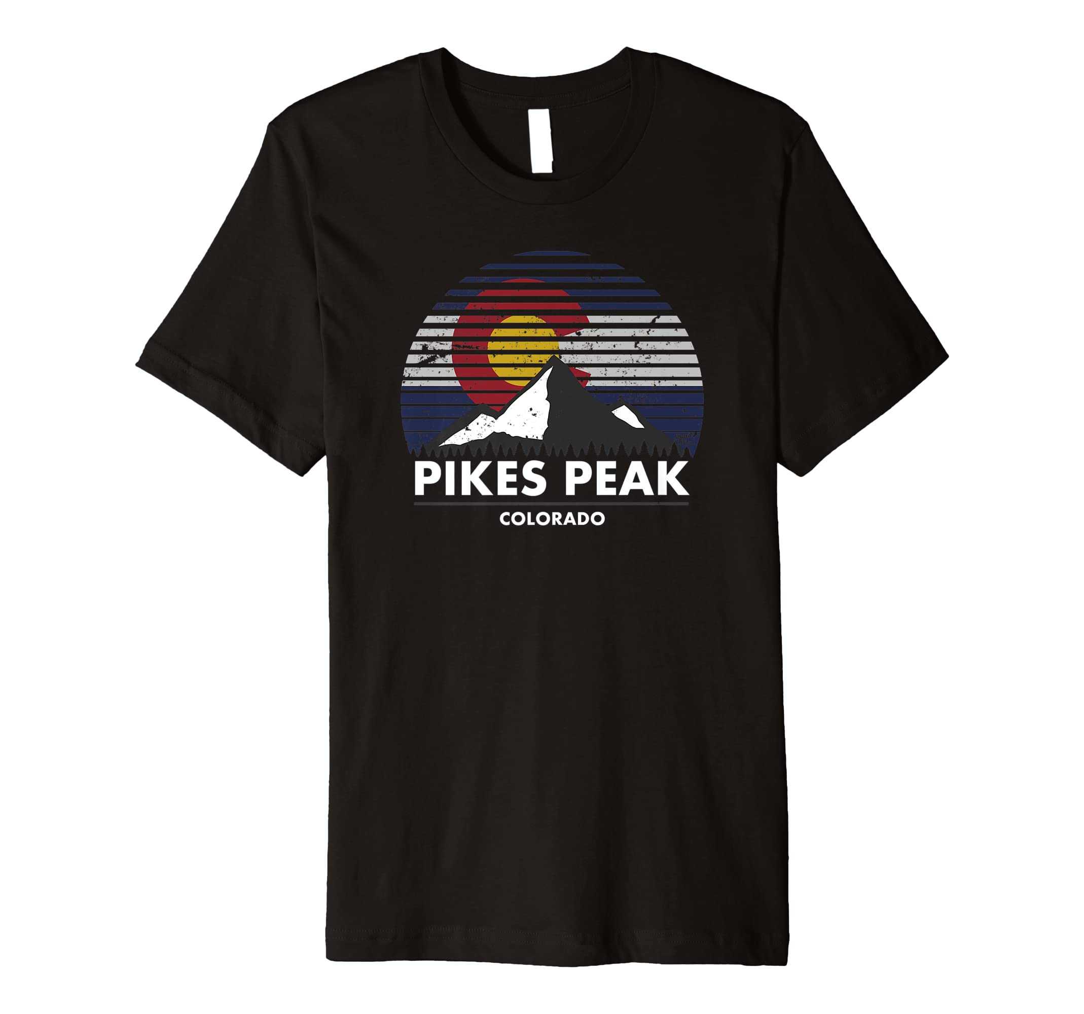 Pikes Peak Colorado Flag - Mountain Adventure Premium T-Shirt