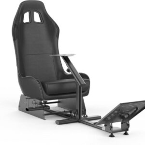 cirearoa Racing Wheel Stand with seat Gaming Chair Driving Cockpit for All Logitech G923 | G29 | G920 | Thrustmaster | Fanatec Wheels | Xbox One, PS4, PC Platforms (Black/Black)