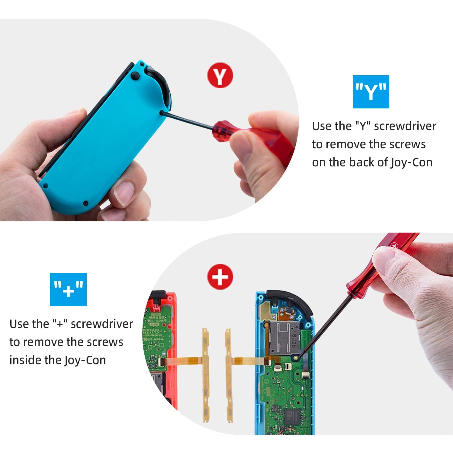 Wigearss SL SR Left Right Button Key Flex Cable Replacement with Y-Screwdriver & +-Screwdriver for NS Switch/Switch OLED Joy-Con Controller