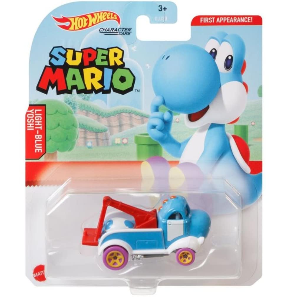 Hot Wheels Character Cars Light Blue Yoshi First Appearance Diecast Vehicle