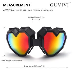 GUVIVI Heart Shaped Sunglasses Fashion Ski Goggles Oversize Love Glasses for Women Men Fun Eyewear Eyeglass